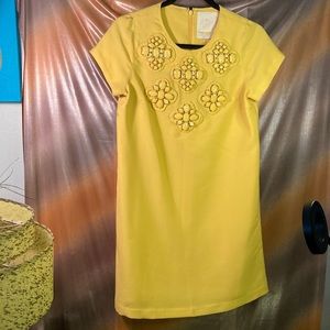 Karta sun yellow shift‎ dress size S with bead detail in chest. 36” chest 201